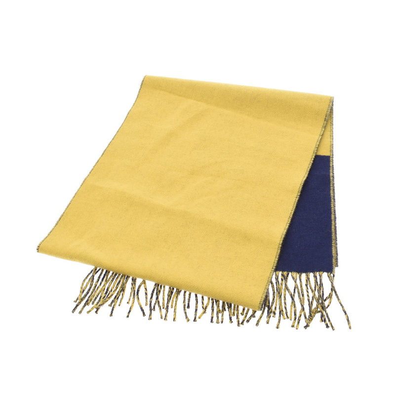 エルメスバイカラー 黄/紺 ユニセックス マフラー HERMES 中古 – 銀蔵