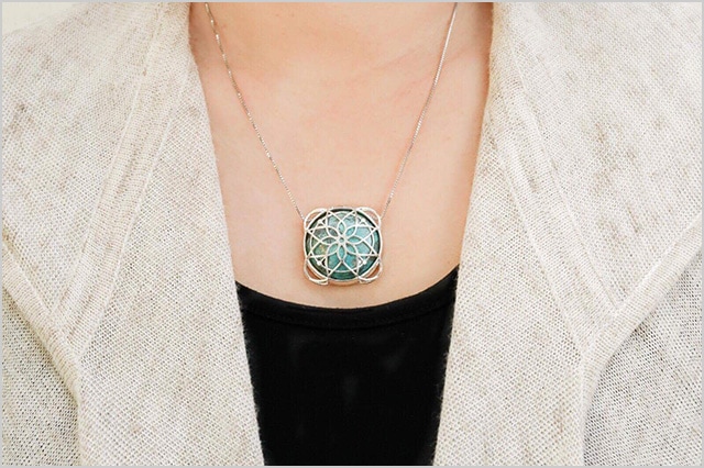 完売】八芒星エイラットストーンペンダント