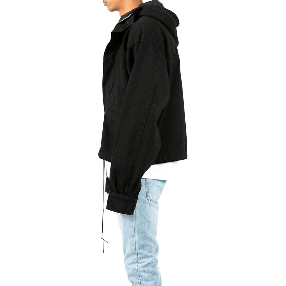 mnml ミニマル HOODED DENIM JACKET BLACK デニムフードジャケット S/M