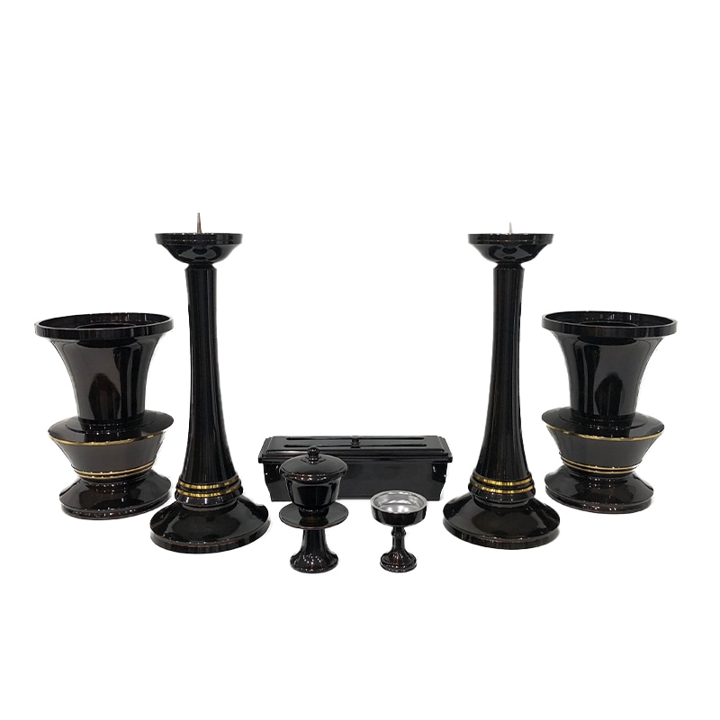 創価学会仏壇仏具【清心型仏具7点セット（中・大）】赤澤朝陽