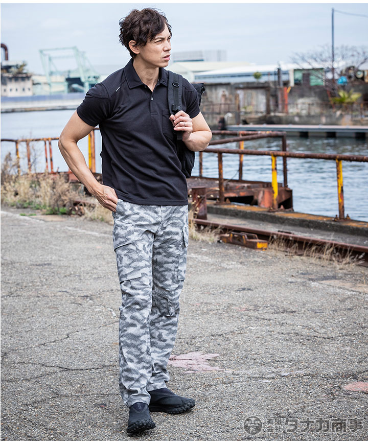 コーコス カーゴパンツ G-6025 ミリタリー ストレッチ カモフラ柄 迷彩