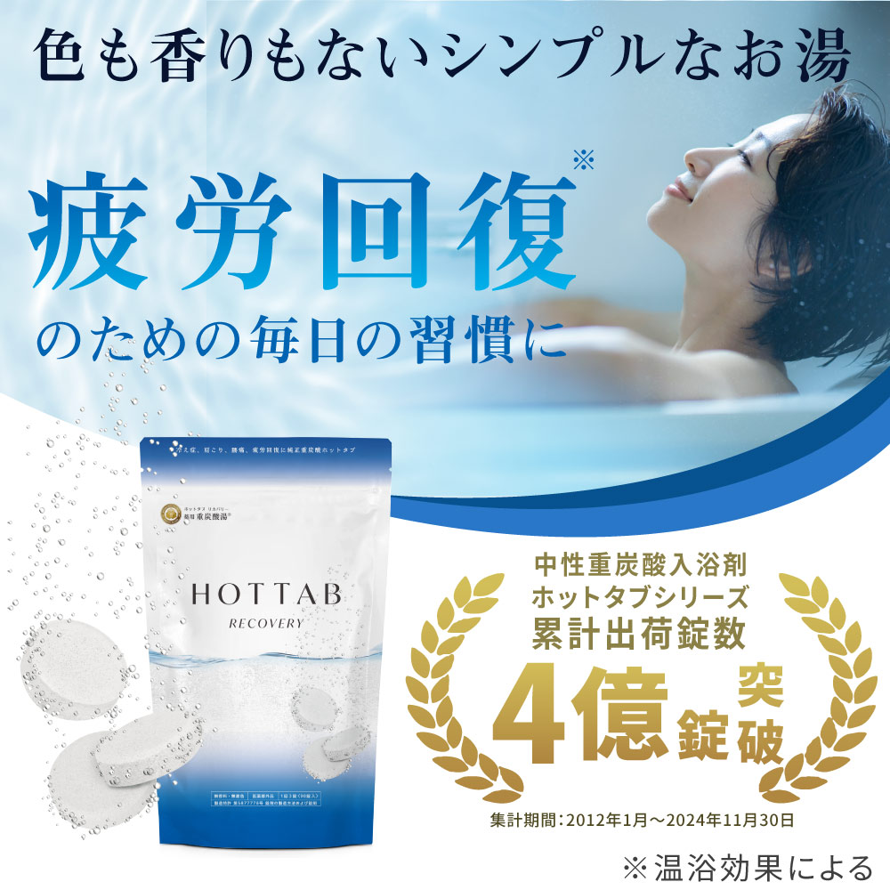 薬用ホットタブ リカバリー 90錠 ＜30日分＞ 中性重炭酸湯入浴剤