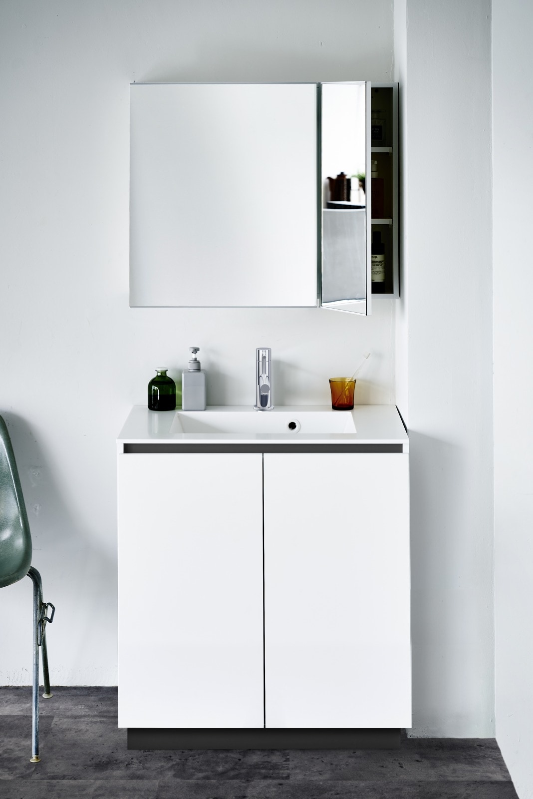 洗面台スタンディングタイプW600×D450×H800（ステンレスボウル+木製