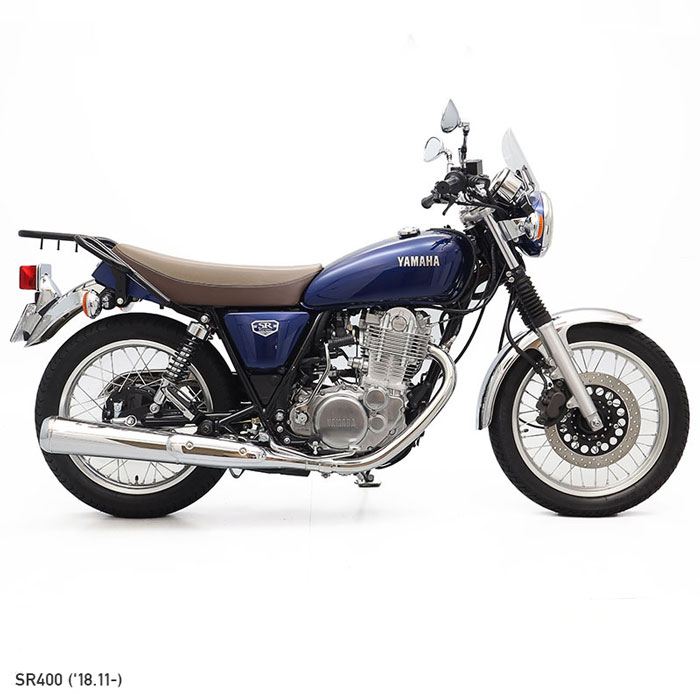 SR400 RH16J タンデムグリップ付きリアキャリア(ブラック