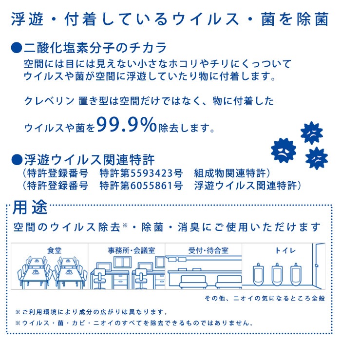 大幸薬品 クレベリンpro 置き型 150g 20平米 約8~12畳 ｜ あんしんの