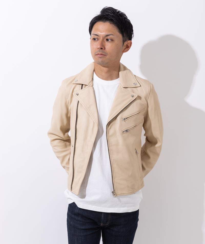 フリーダムレザー 革ジャン ラムレザー ダブルライダース レザー