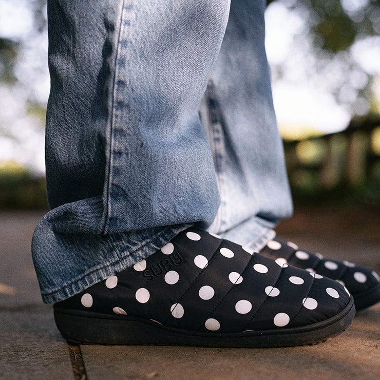 SUBU スブ 正規品 サンダル 水玉 外履き 室内履き スリッパ 冬用