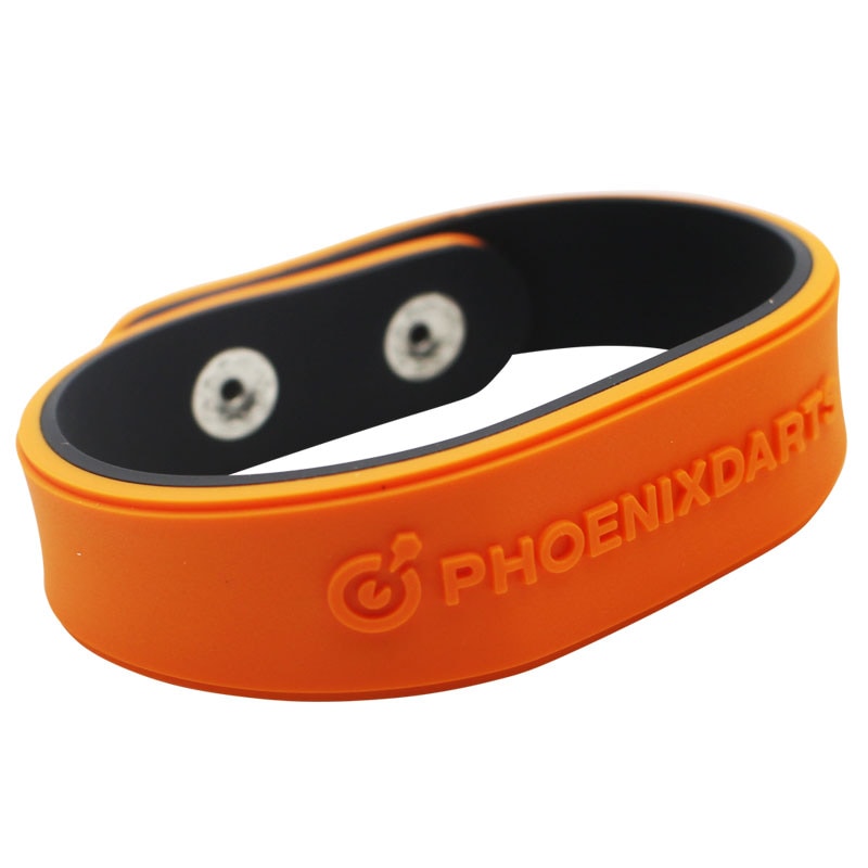 Phoenix】 PHOENicA ラバーリストバンド オレンジ×ブラック ダーツ用