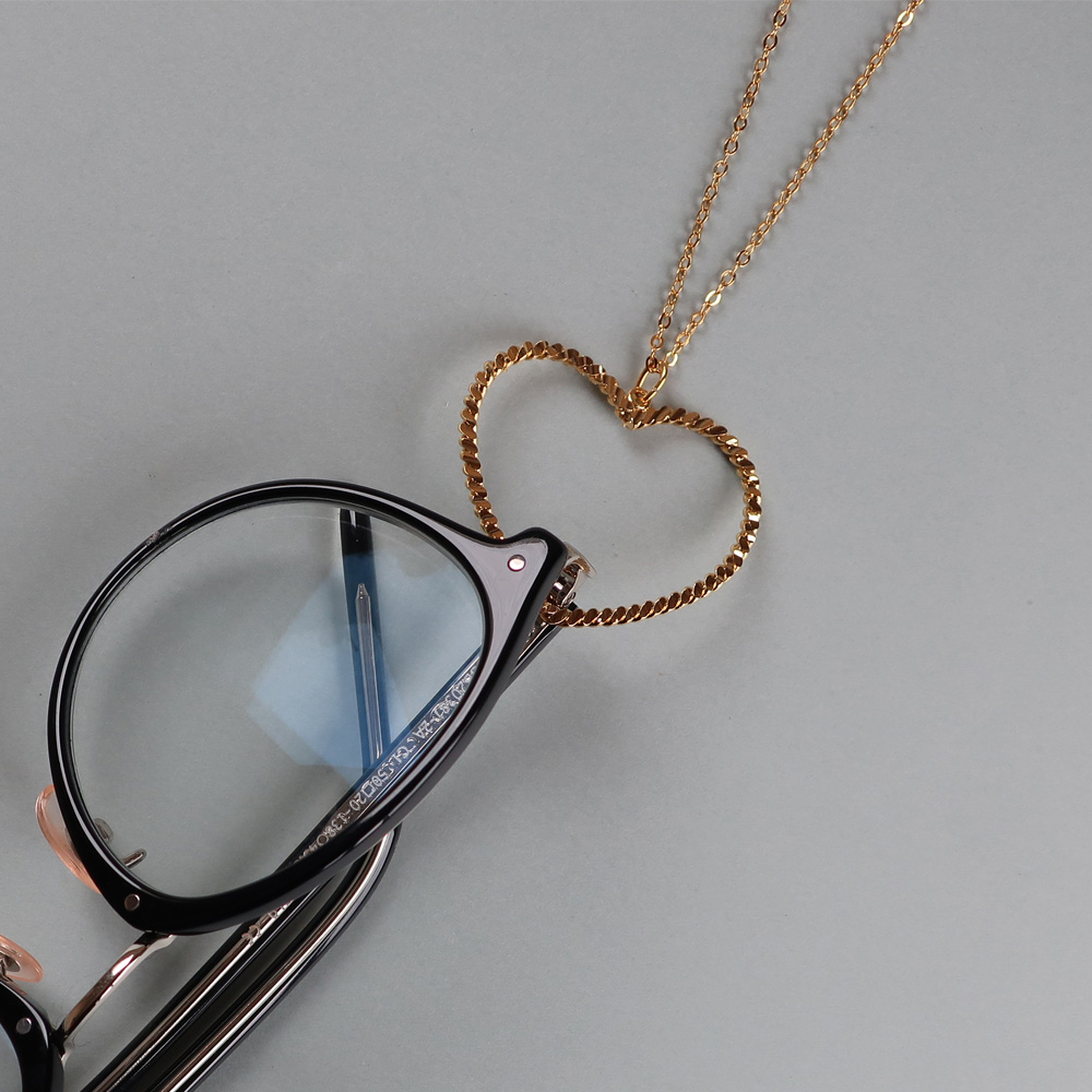 日本製2WAY ハートグラスホルダー ネックレス メガネチェーン