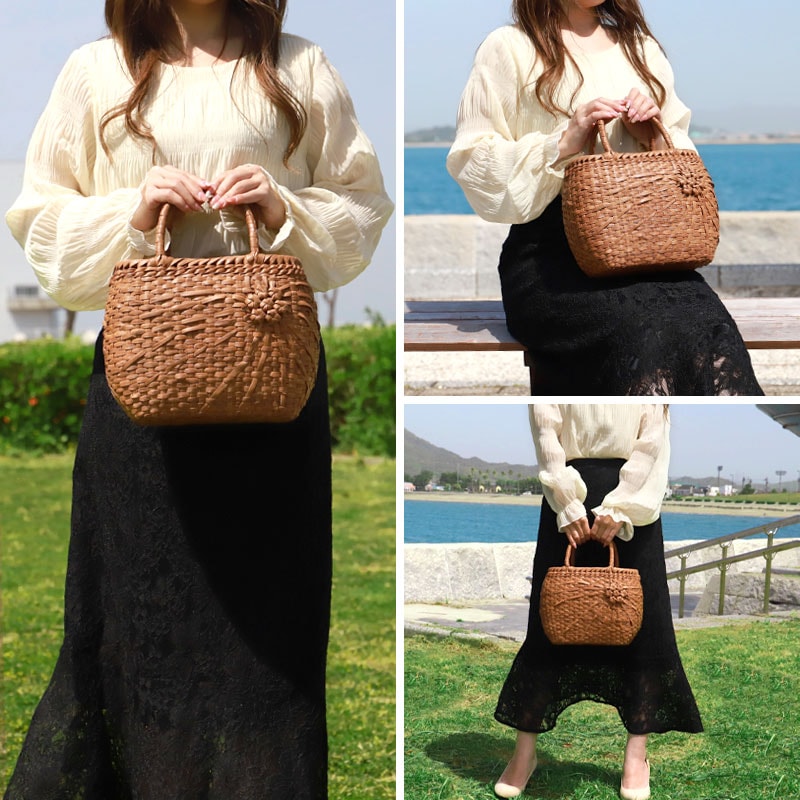 山葡萄 かごバッグ 1年保証付き 内布付き 山ぶどう やまぶどう 蔓 天然