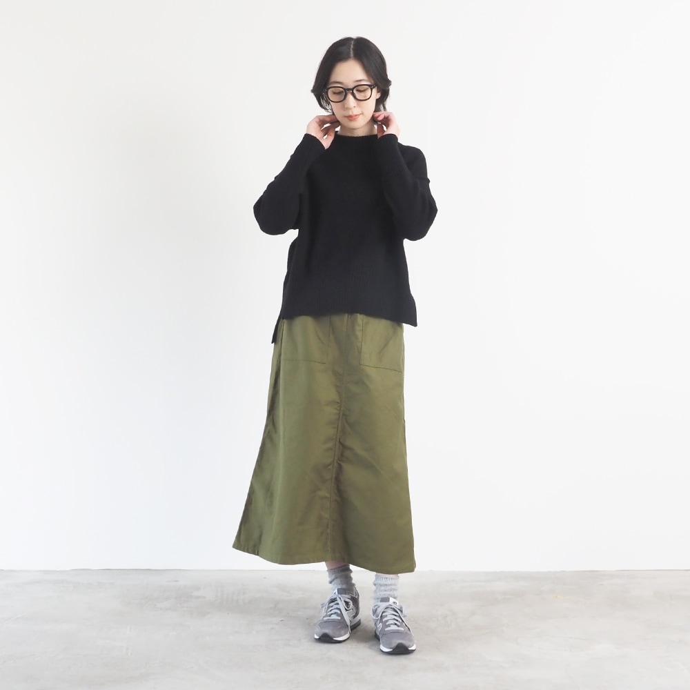 NARU(ナル) ムラ糸ミリタリーバックサテン ベイカースカート 666817