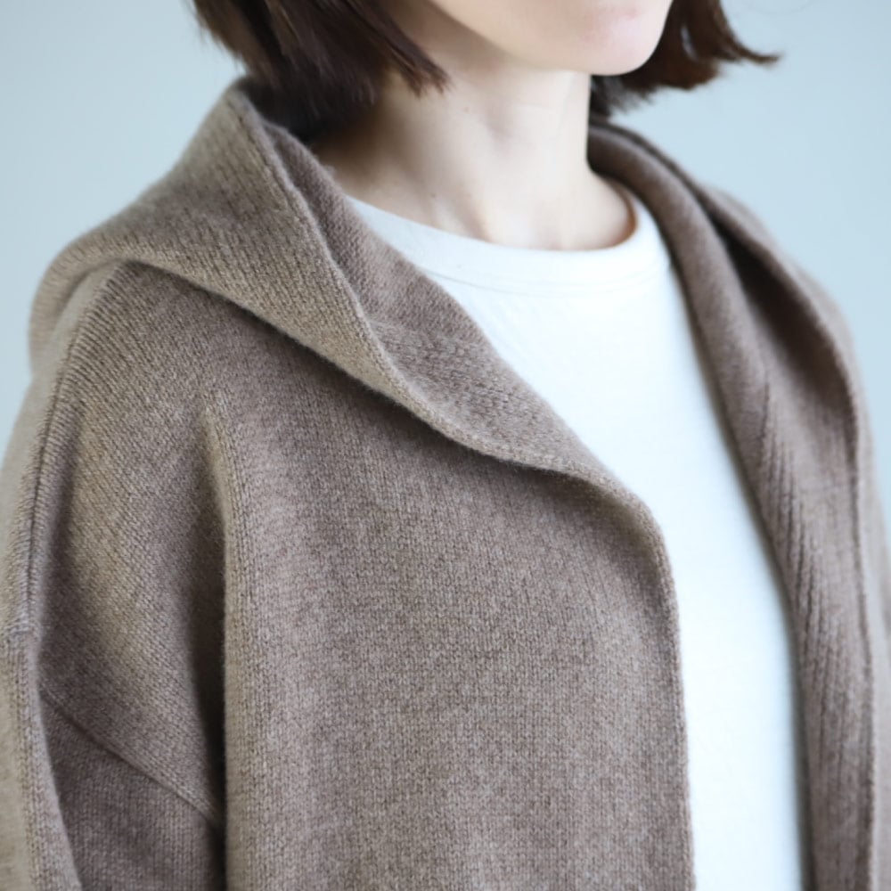 ロング丈フードカーディガン／ウールカシミヤ | アウターウェア | 着