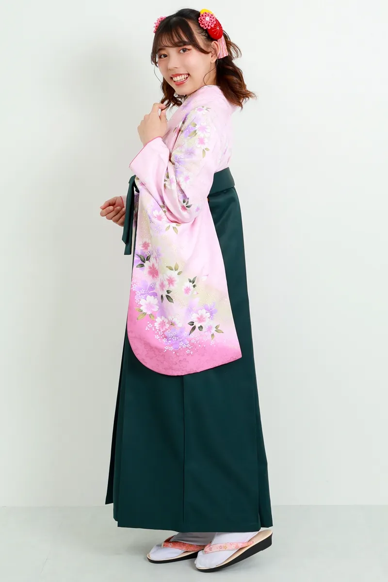 着物】ﾋﾟﾝｸにｺｲﾋﾟﾝｸ袖ｻｸﾗ+【袴】フカミドリ│ネットで簡単・便利に☆袴