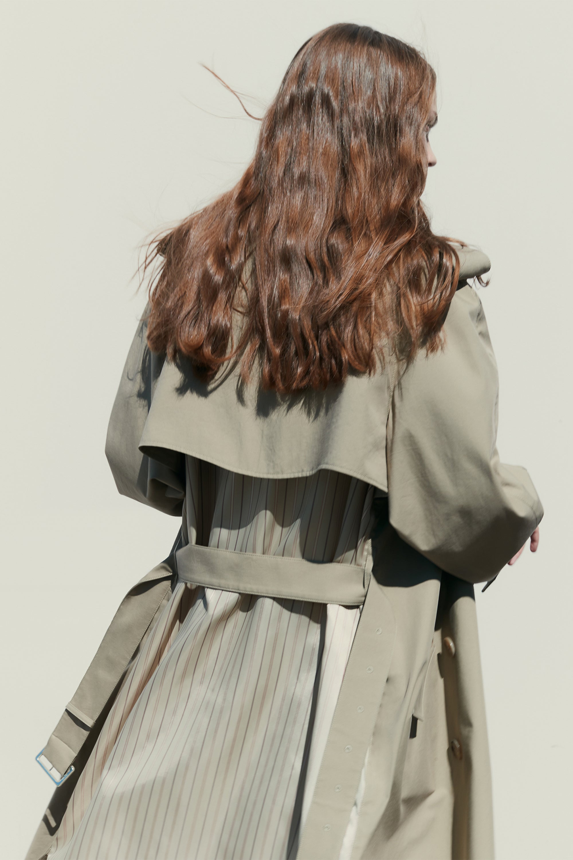 Double-breasted handkerchief hem trench coat – GOEN.J