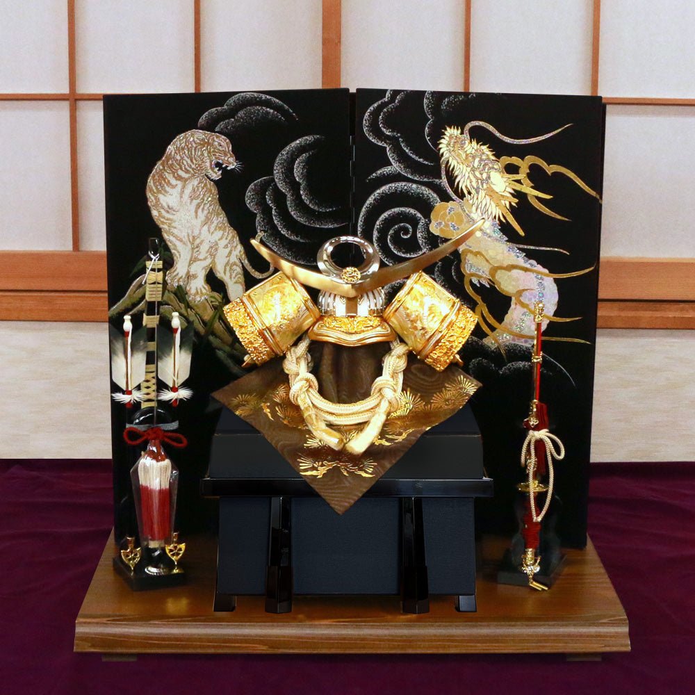 横幅60cm｜立体12号 武将 上杉謙信 白金｜ 五月人形 コンパクト飾り