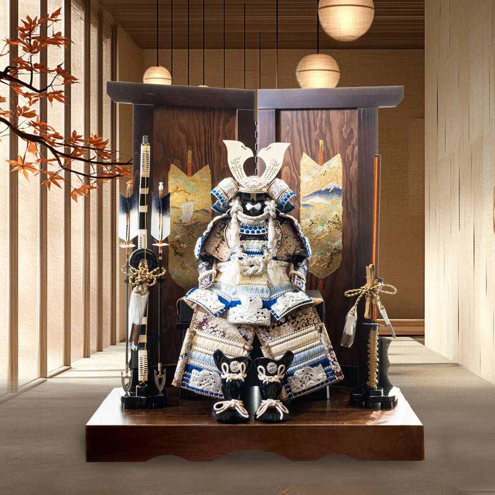 横幅85cm｜翠鳳作 10号青段鎧 ｜青色 ｜モダンで斬新な五月人形｜青い