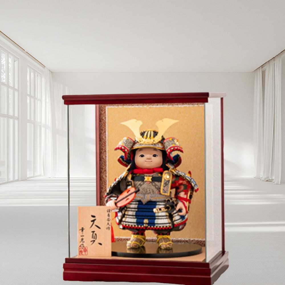 横幅30.5cm｜ケース入り 五月人形 天真(てんま) ｜節句人形｜ ガラス