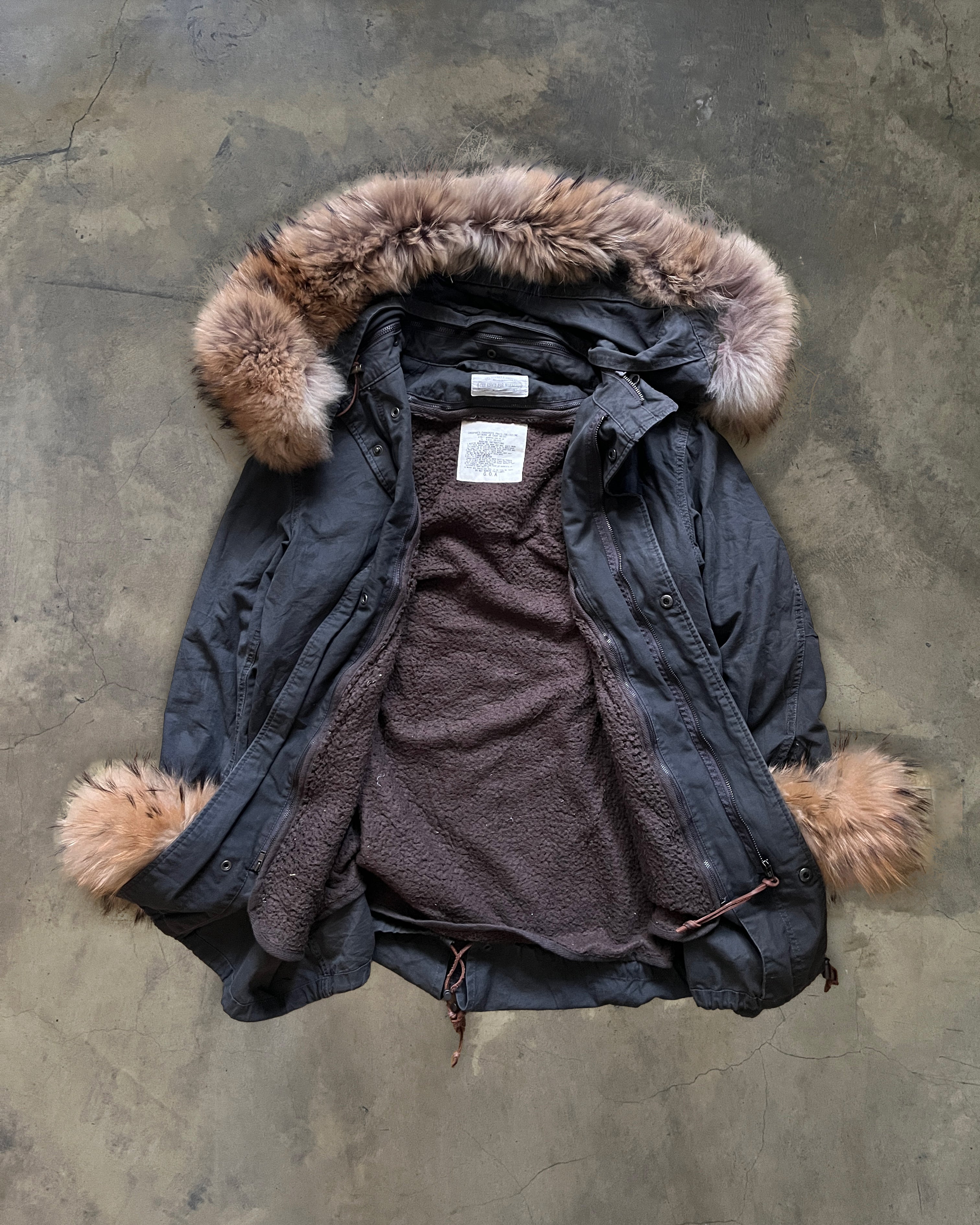 G.O.A RACCOON FUR PARKA WITH DETACHABLE HOOD – glam archive