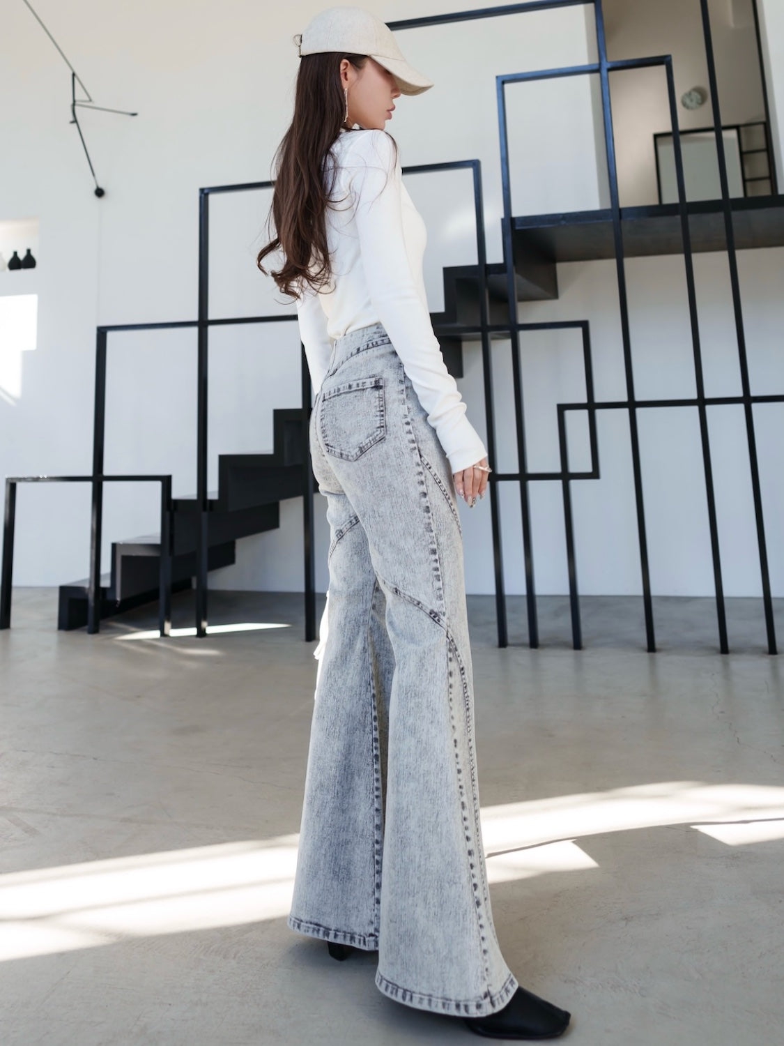 マルチシーム Stretch フレアデニム