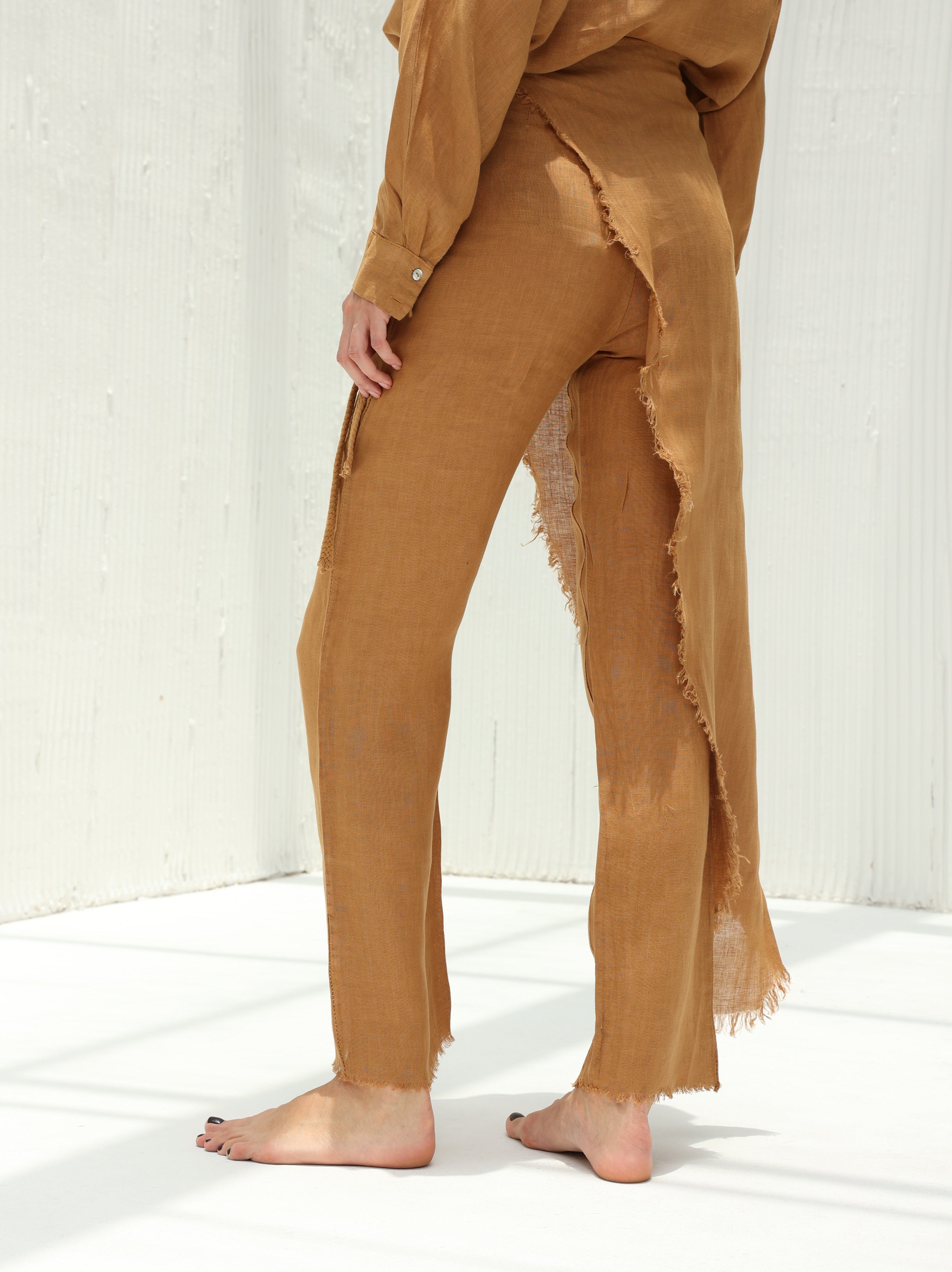 Lia Pure Linen Wrap Skirt Pants | SS24 by G Linen | Made in Italy