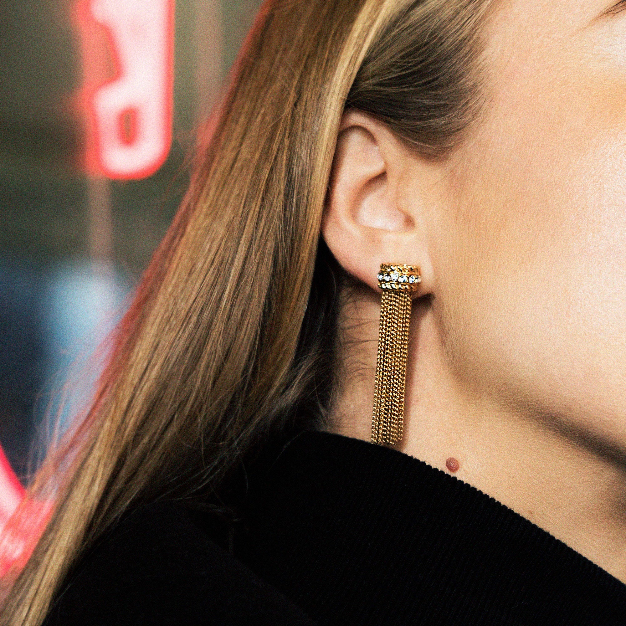 フリンジ ピアス