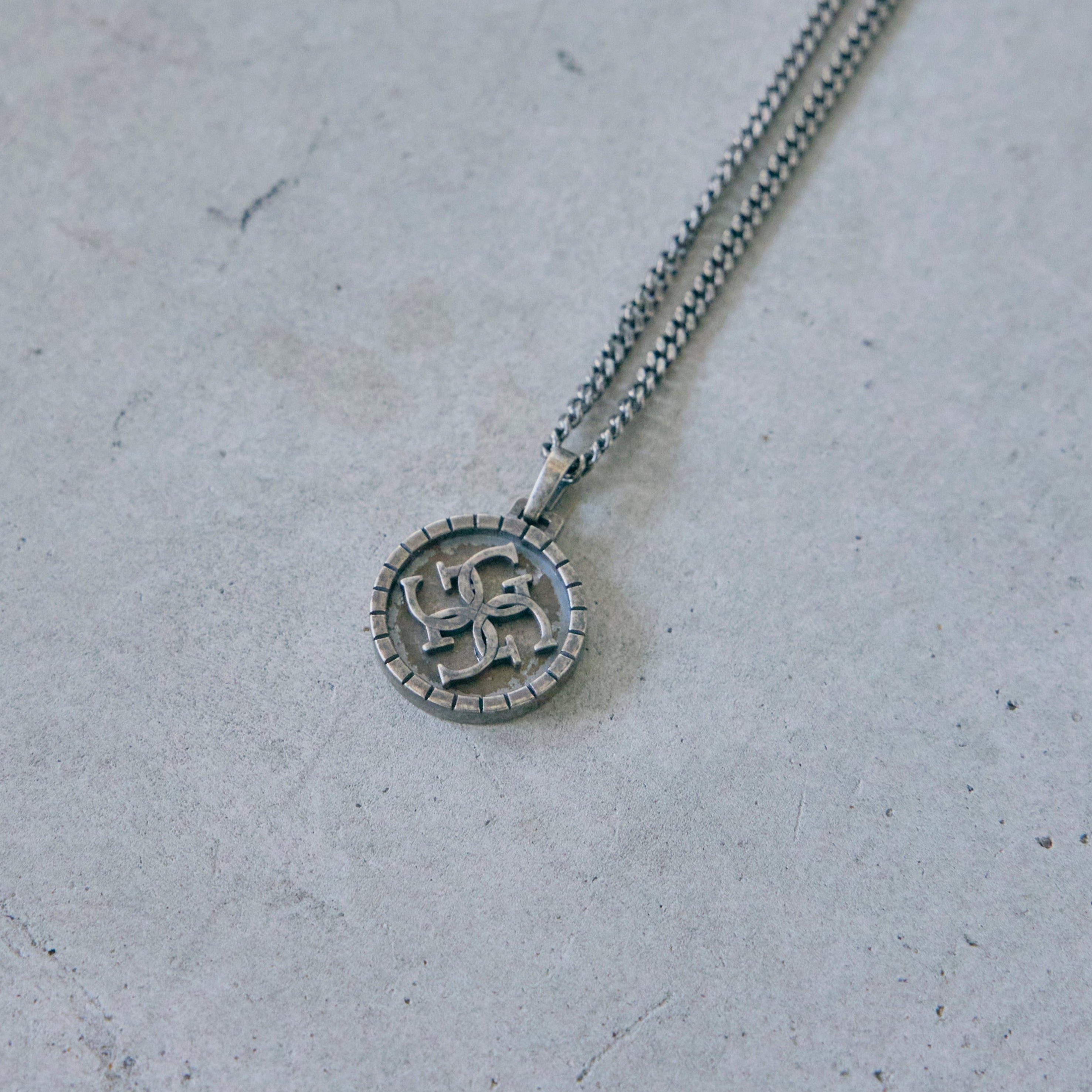 Cross Coin necklace 【SMOKED SILVER】 – GRAiL
