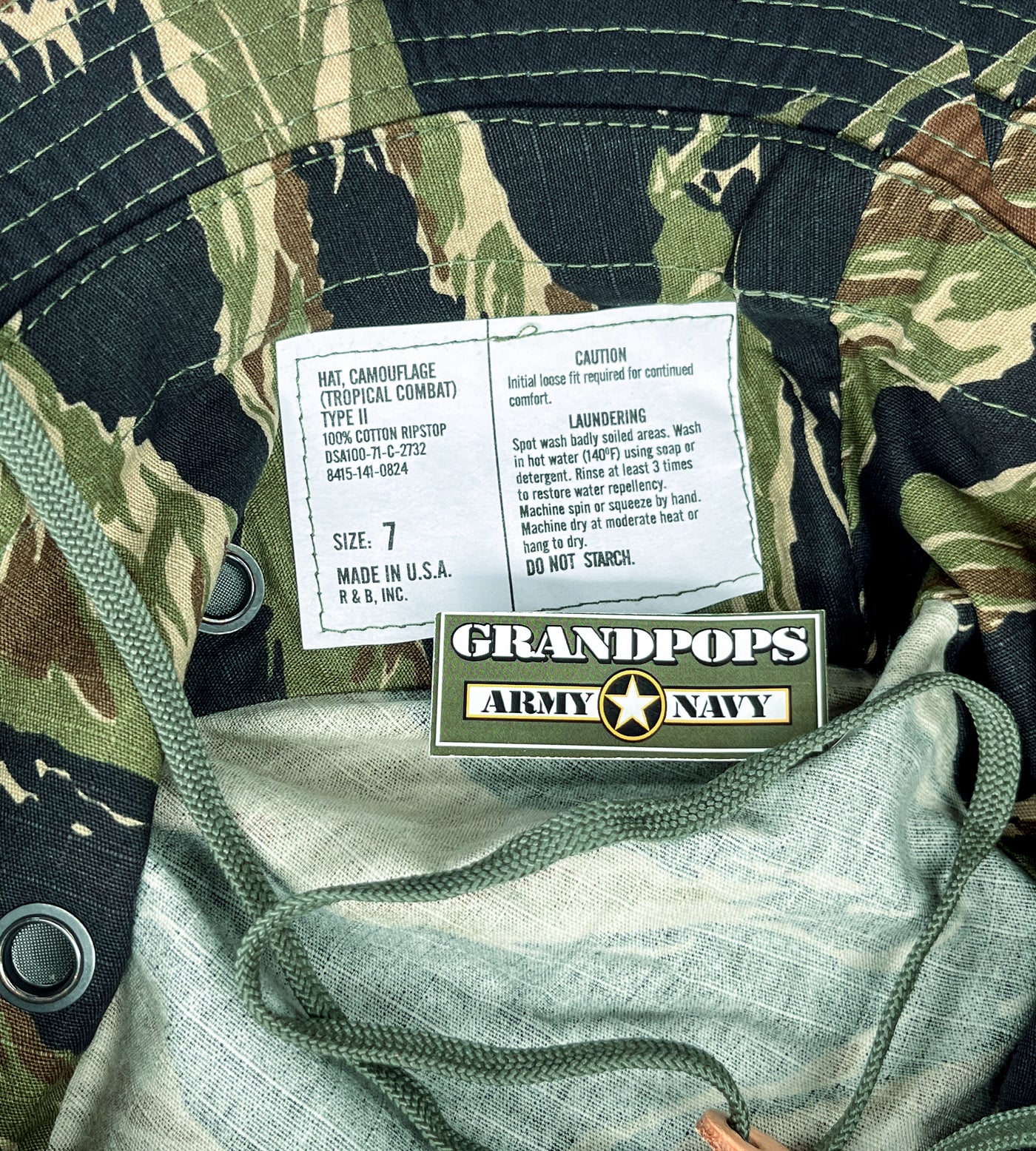 Vietnam Tiger Stripe Jungle Hat Rip-Stop Made In USA
