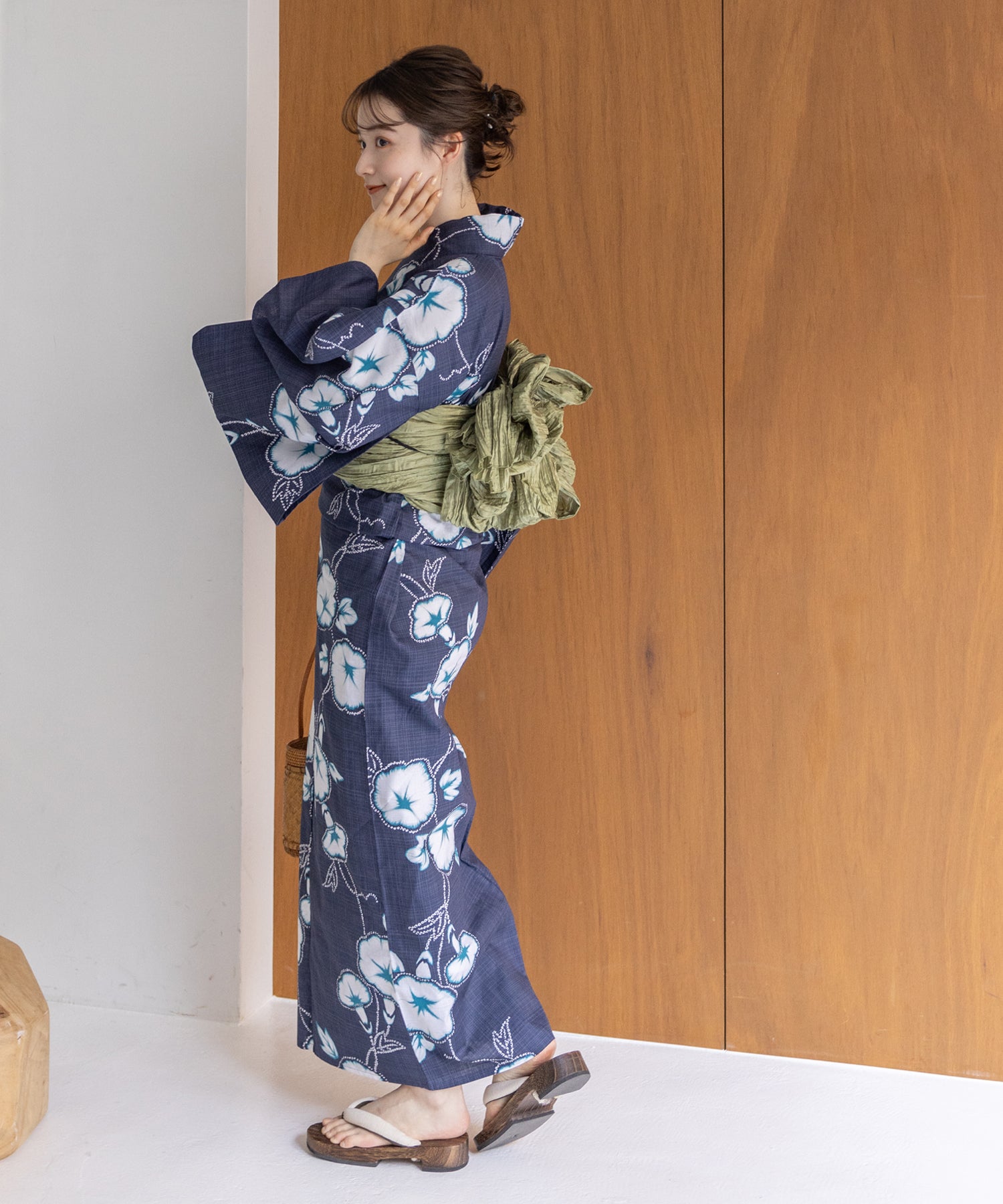 こだわり 浴衣 5点セット (浴衣/帯/下駄/腰紐/着付け冊子) 浴衣