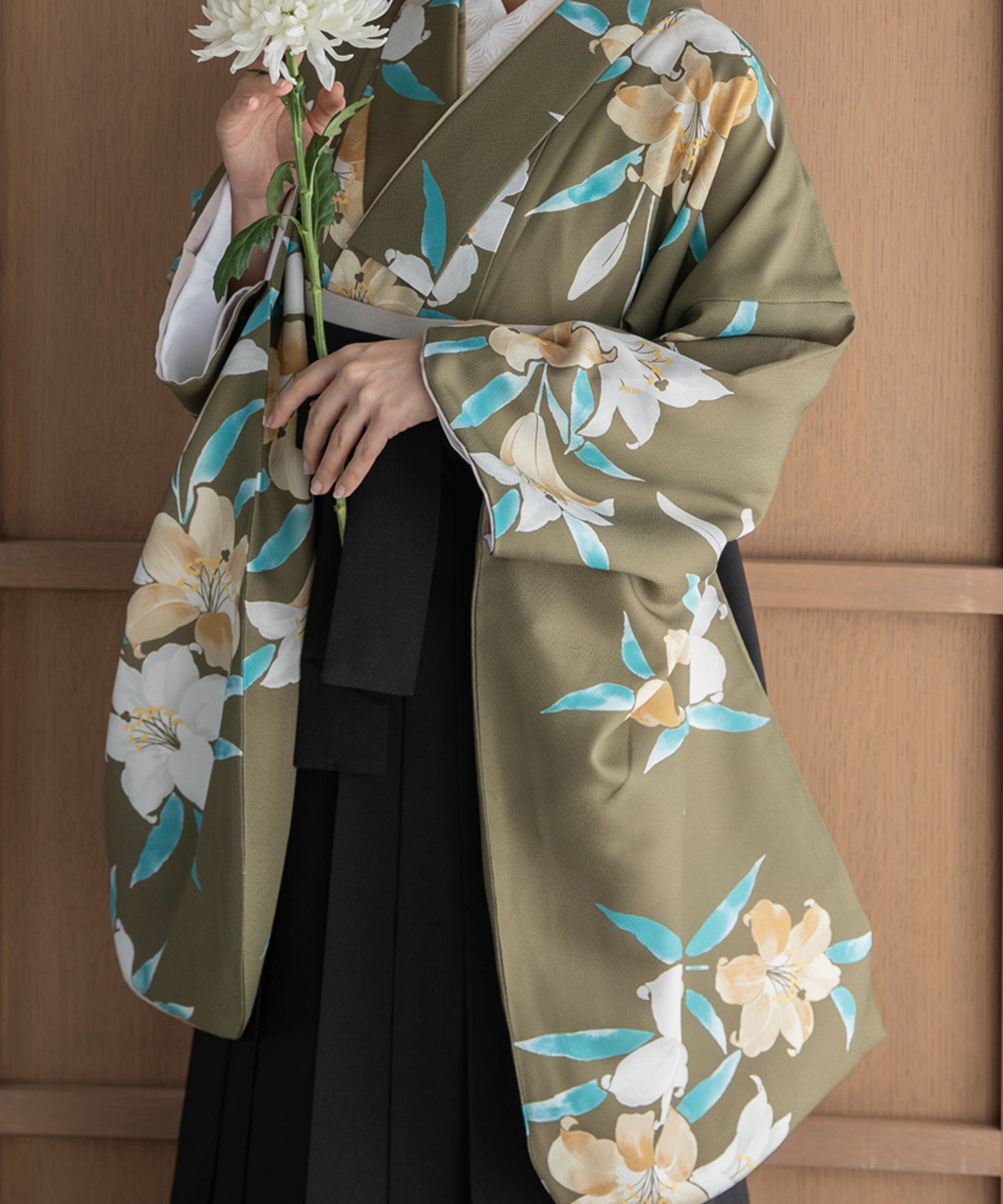 こだわり袴3点セット -grace original-カーキ系 – ゆかた館グレース