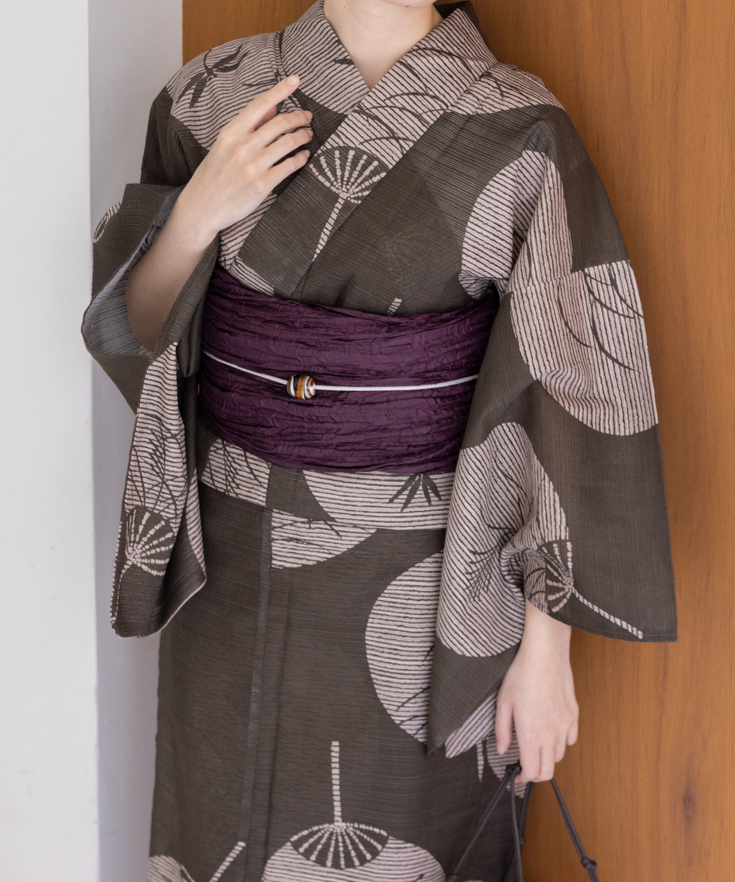 こだわり浴衣5点セット(浴衣/帯/下駄/腰紐/着付け冊子) 綿絽生地 乱絽