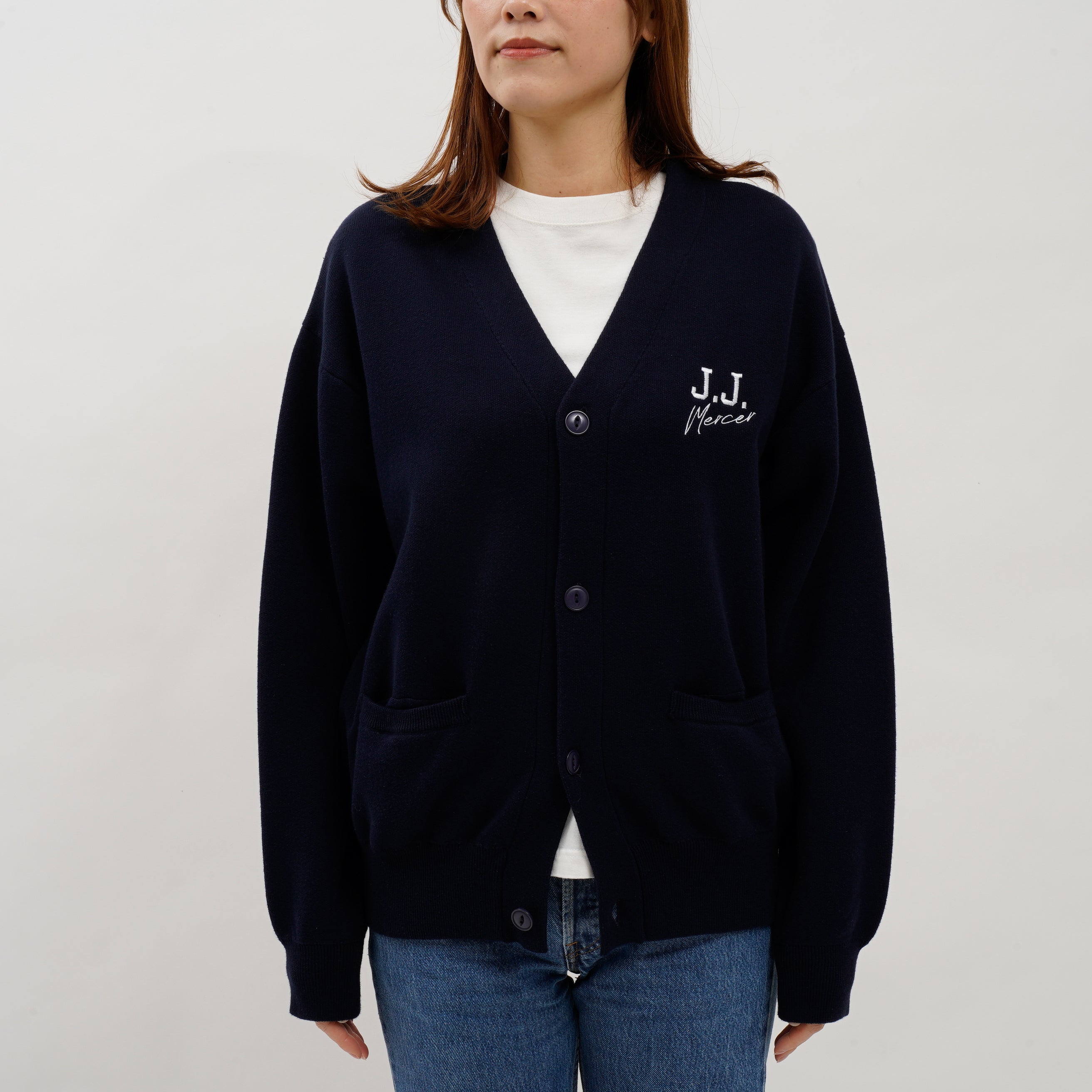 ワンポイント刺繍カーディガン | ジェイジェイマーサー