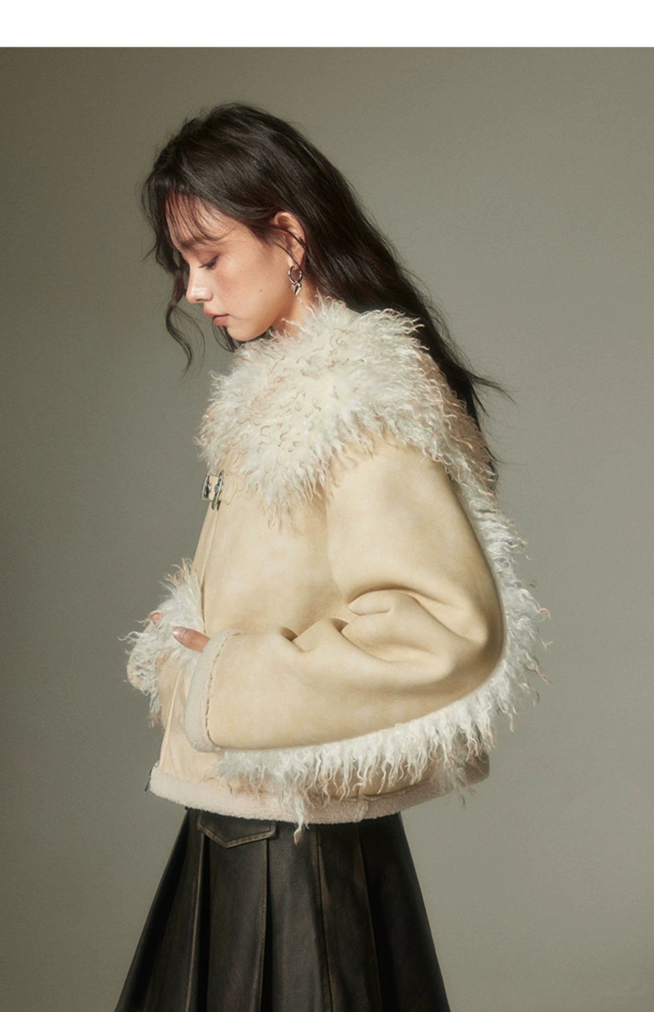 DIDDI MODA 甘くてかっこいいムートンファー レザージャケット – 個性