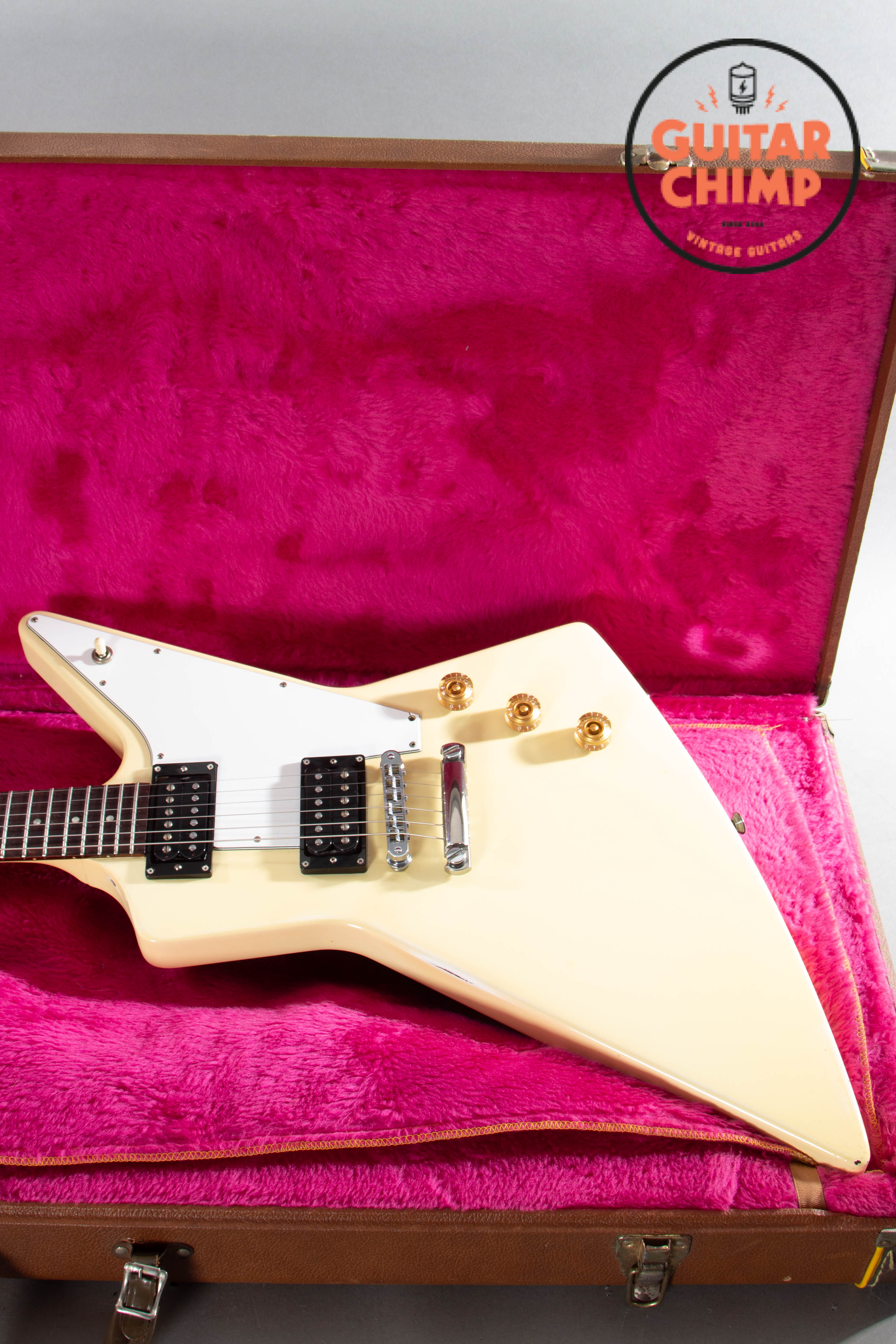 1990 Gibson Explorer '76 Reissue Alpine White – Ebony Board, 500T