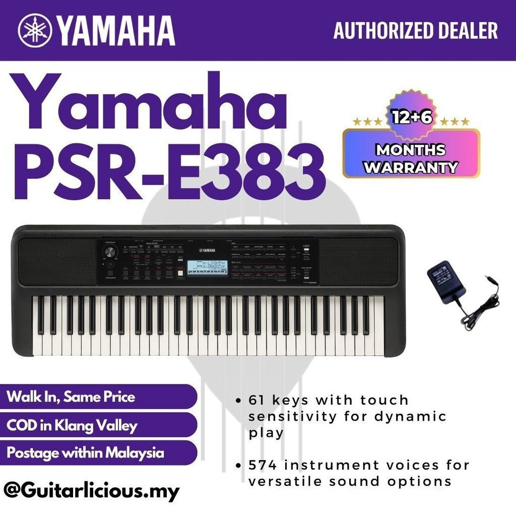 Yamaha Keyboards PSR-E383 61-Keys Portable Keyboard - ( PSRE383