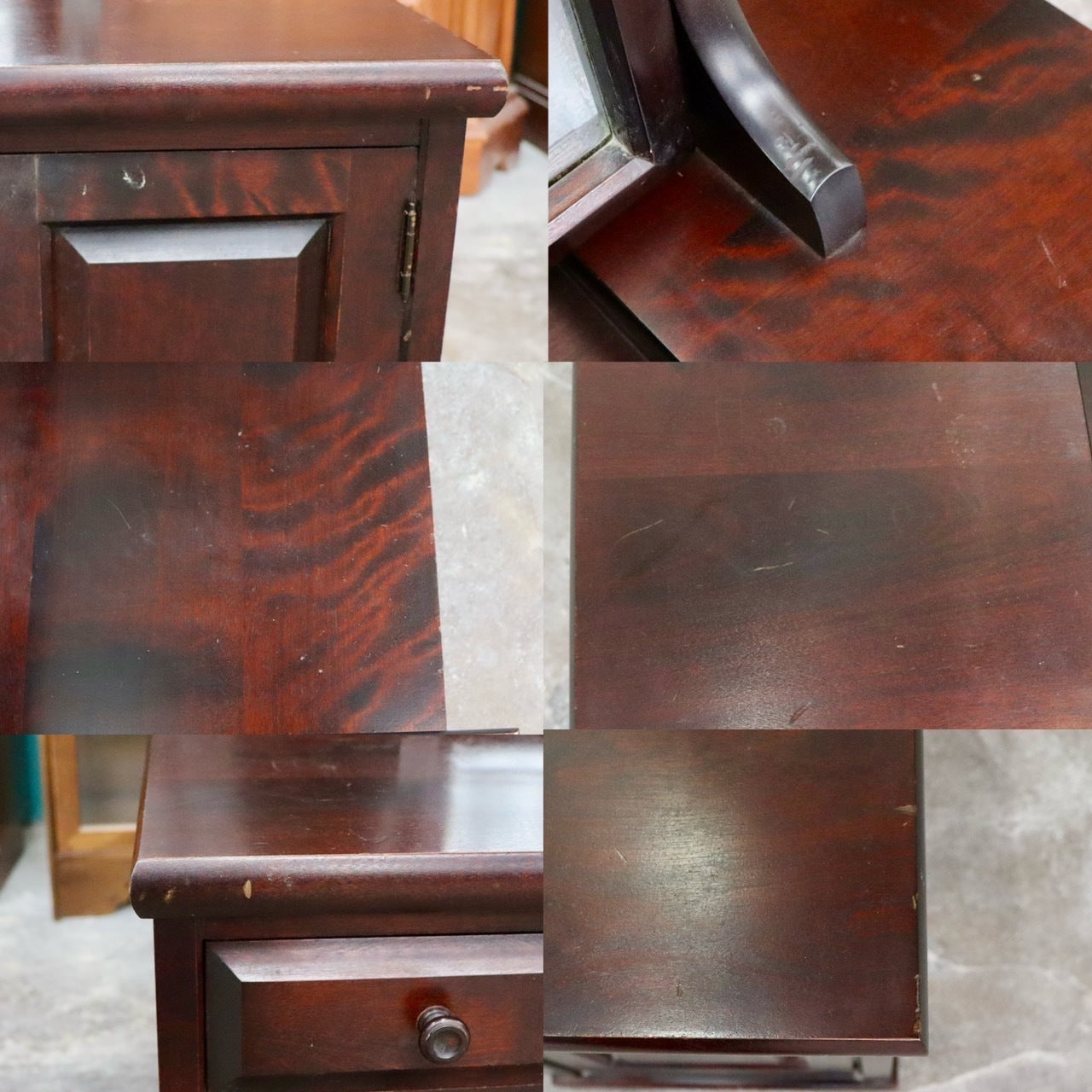 GMIK115○北海道民芸家具 ドレッサー 鏡台 化粧台 座鏡 民藝 樺材 古