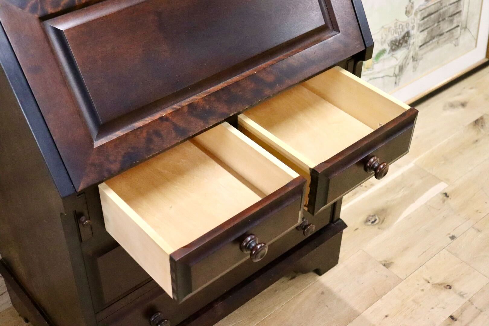 GMGK407○北海道民芸家具 ライティングビューロー 勉強机 学習机 書斎