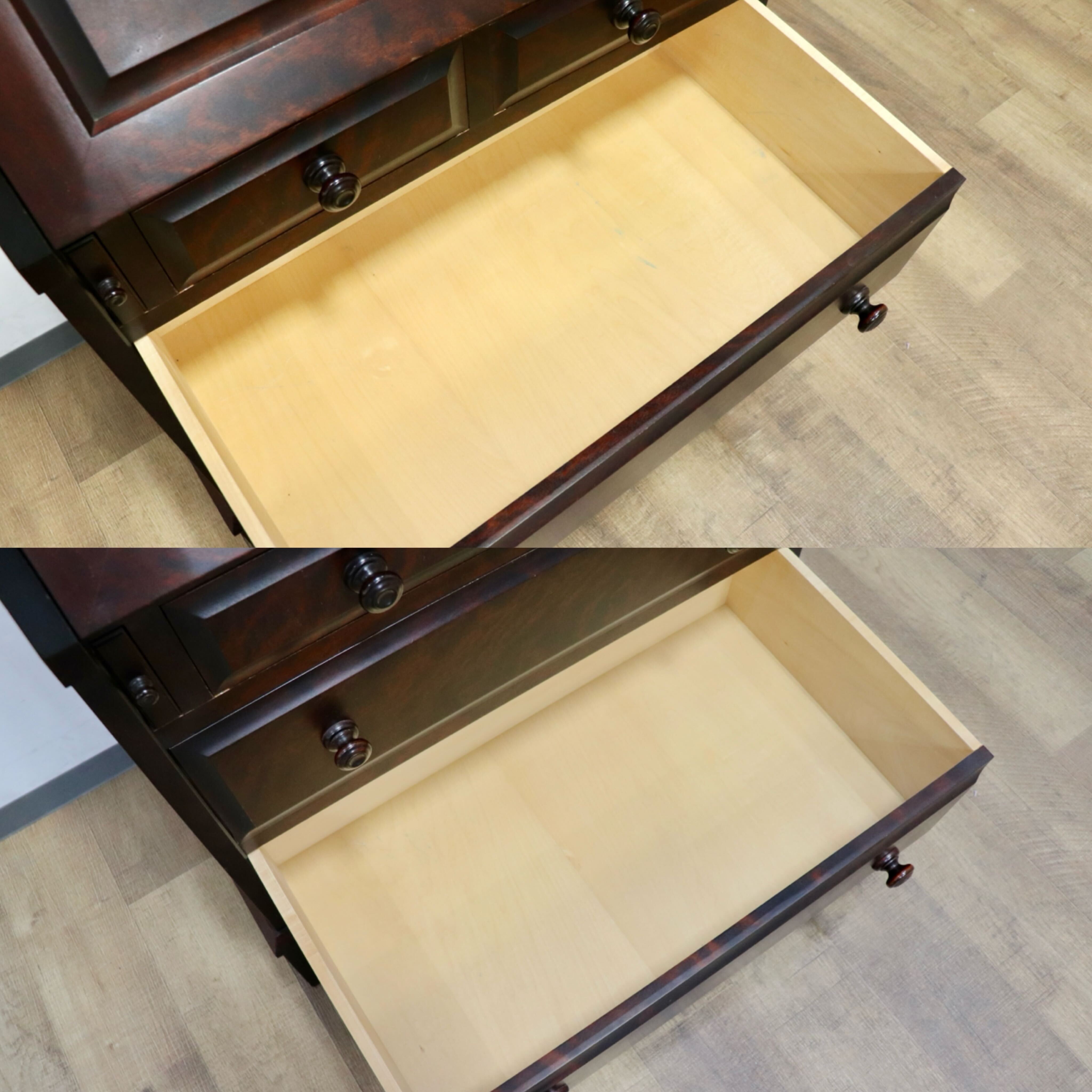 GMHK849○北海道民芸家具 ライティングビューロー 本棚 書棚 飾り棚