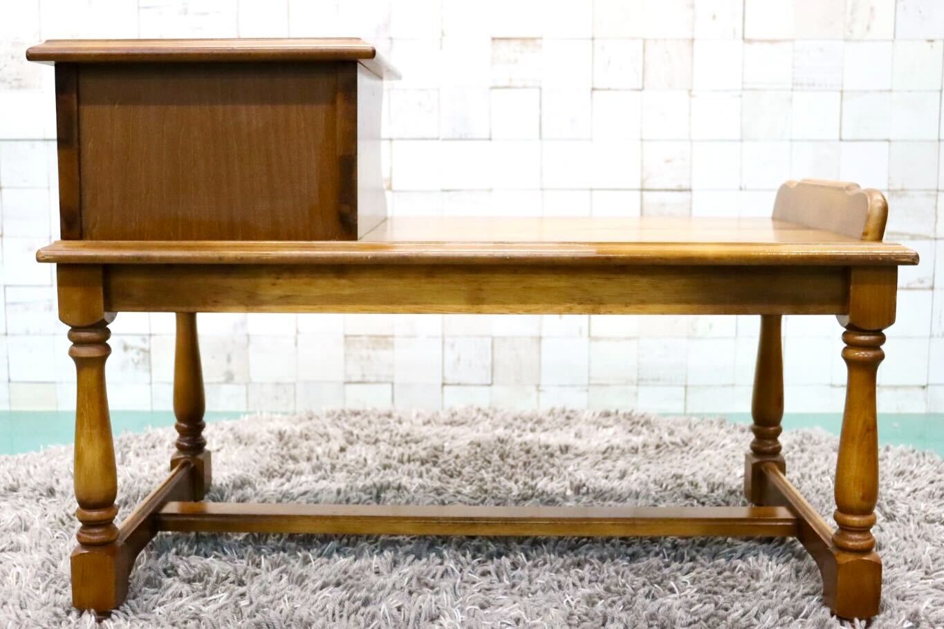 美品】karimoku カリモク コロニアル 電話台 FAX台 サイドチェスト