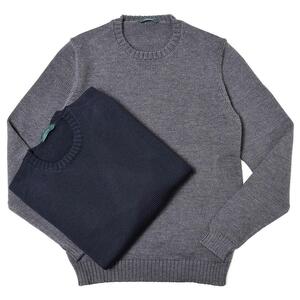 ZANONE（ザノーネ）5ゲージウールソリッドクルーネックニット GIRO