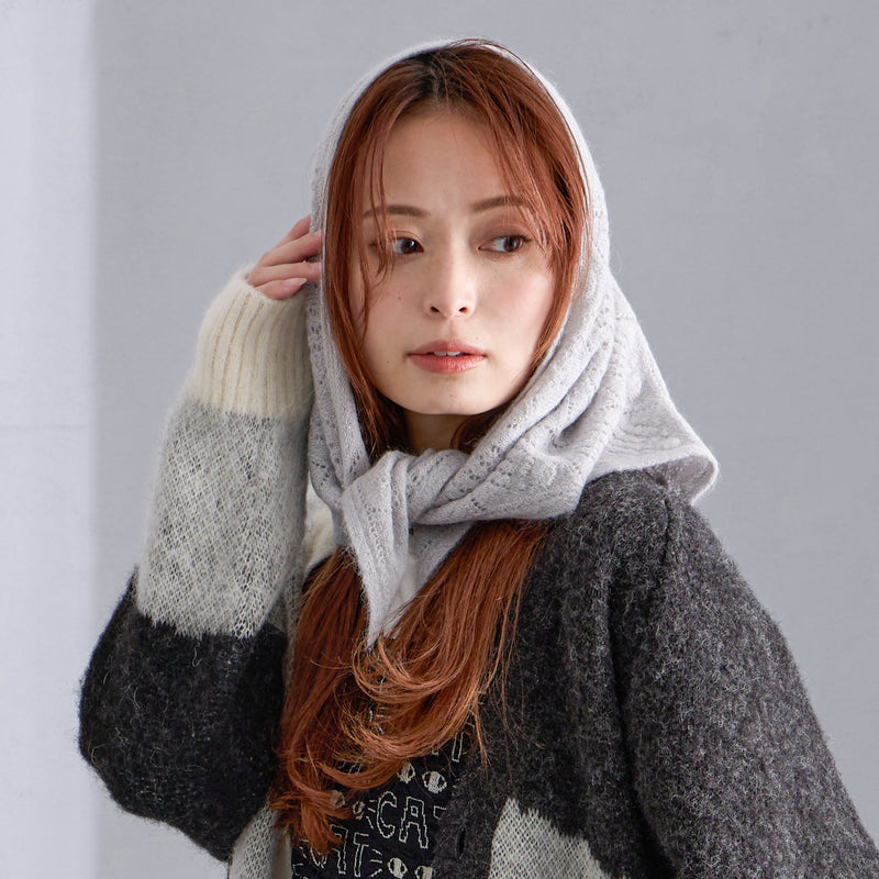 NYG014【NYANDER KNIT/ニャンダーニット】ALPACA CATS CLAW △SHAWL