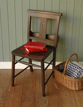 アンティーク チャーチ チェア （クロス）(d-143)｜アンティークチェア