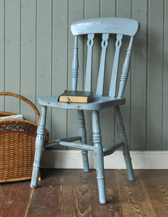 1930年代のアンティーク キッチンチェア （ブルー）(d-748-c