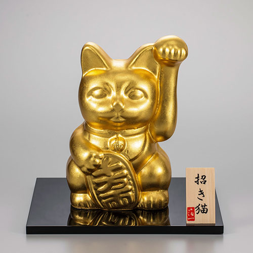 箔一 hakuichi 金箔 金沢箔 金沢 工芸品 開運 招き猫(左手)(L)