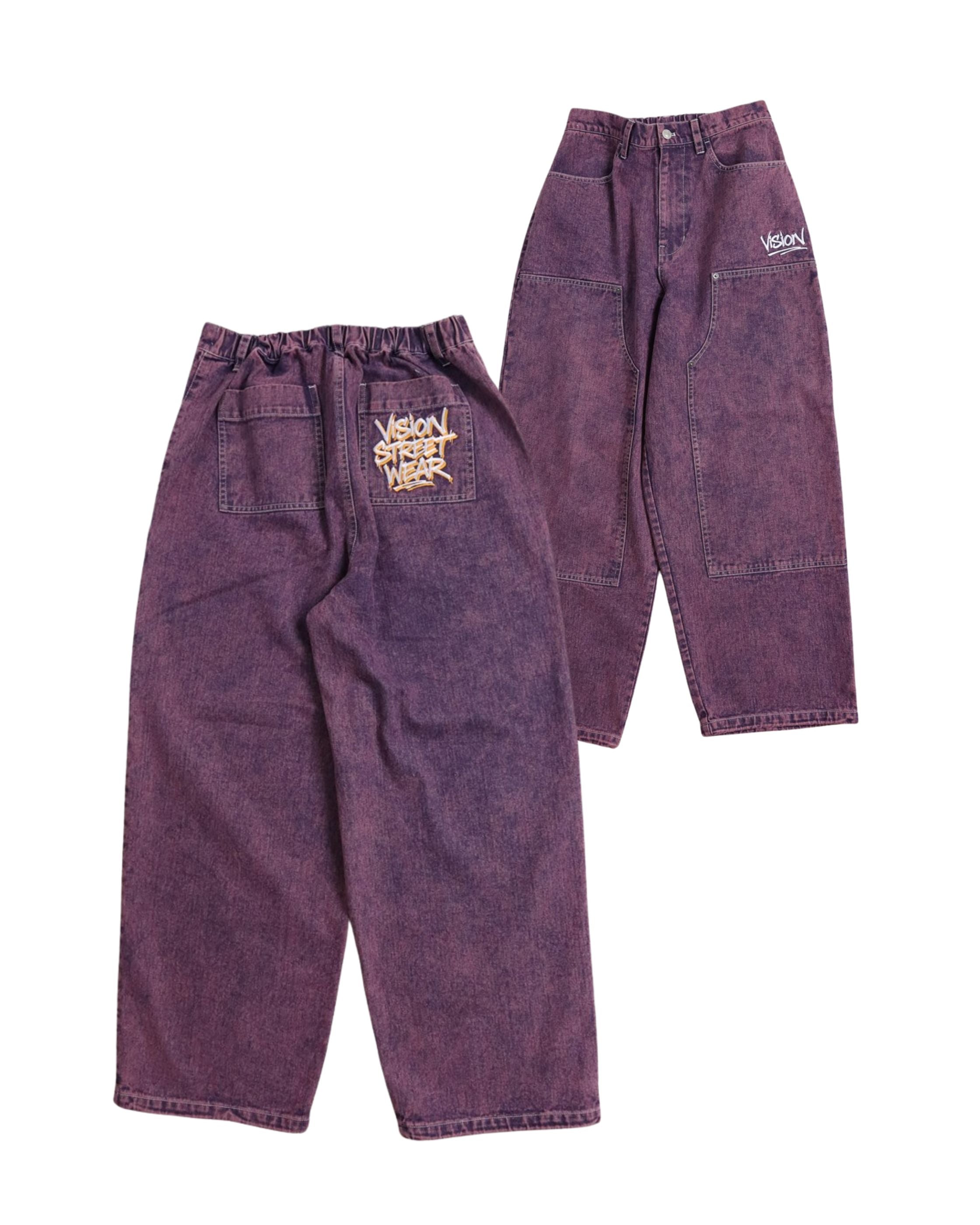 VISION STREET WEAR】Double Knee Denim / ロゴ刺繍ダブルニー デニム