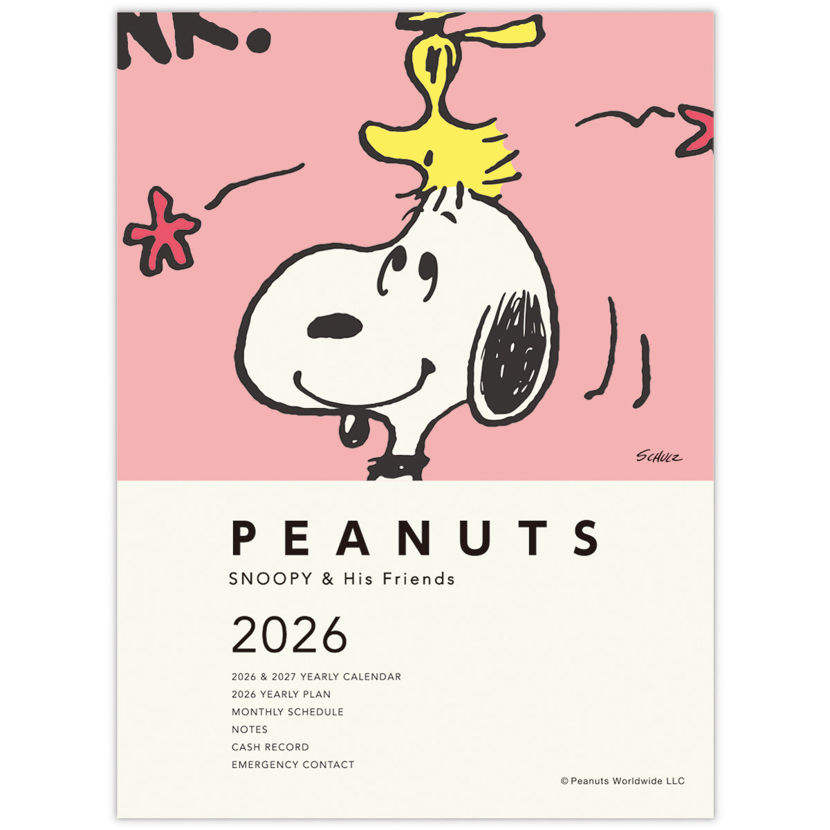 スヌーピー コーラルピンクスマイル【手帳｜A6マンスリーダイアリー