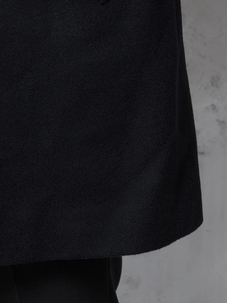 保温】ステンカラーコート アンゴラカシミヤ混素材 無地 STOVEL&MASON