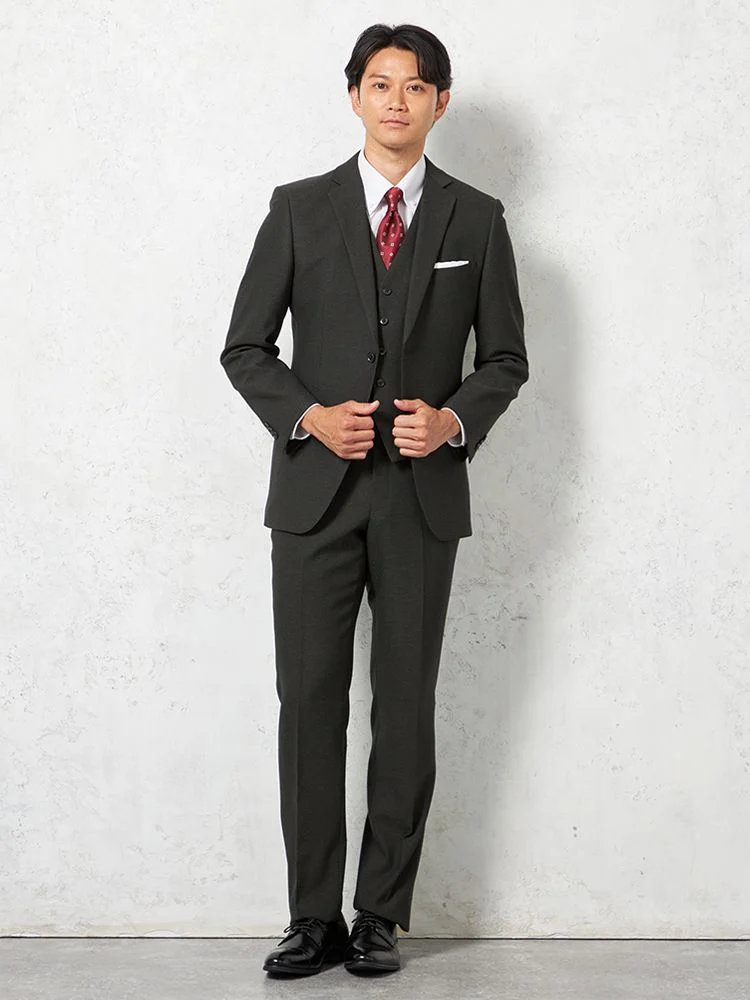 スリーピーススーツ 2つボタン【WEB限定】上下ウォッシャブル 小柄