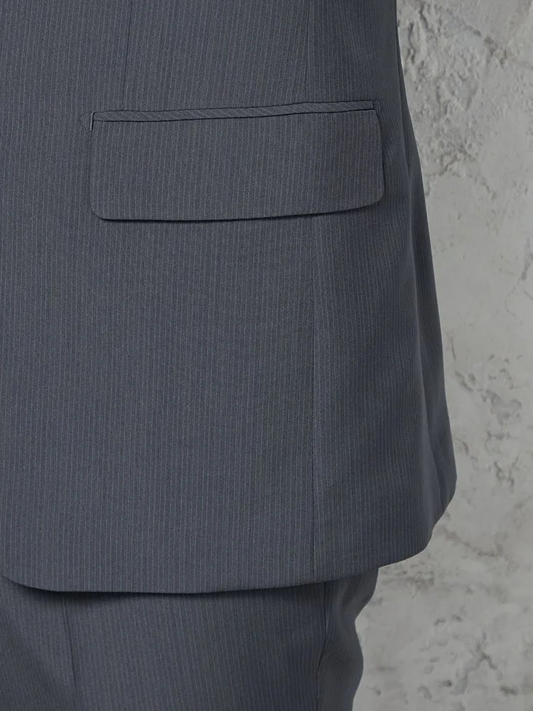 ブラック 【上下ウォッシャブル】スーツ 2つボタン ツーパンツ