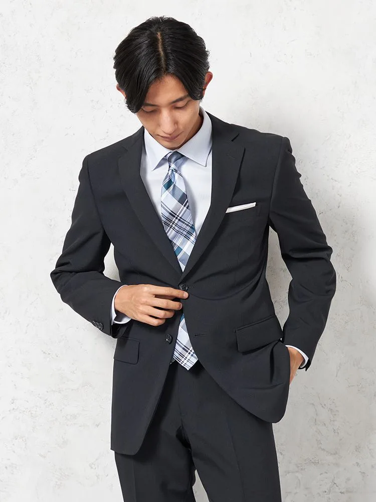 スーツ 2つボタン【WEB限定】上下ウォッシャブル ネイビー シャドウ