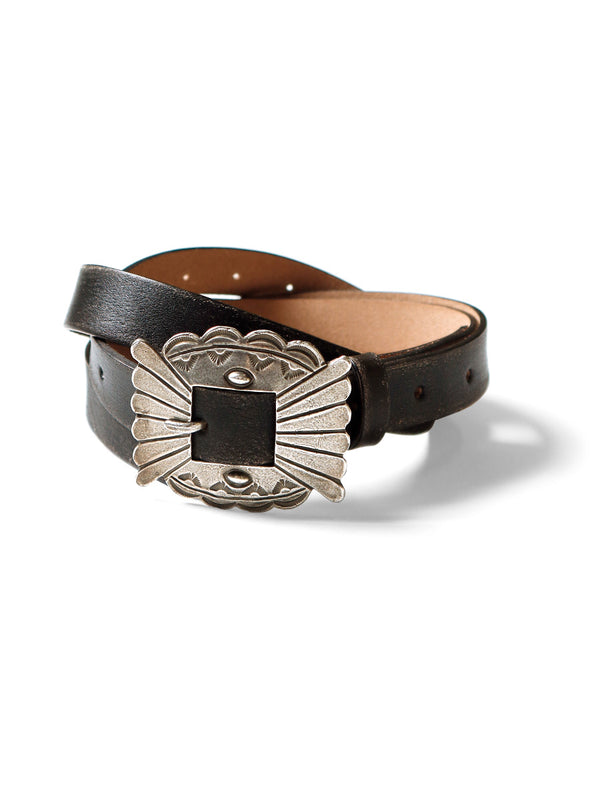 Kapital oiled leather pueblo buckle belt – HARUYAMA